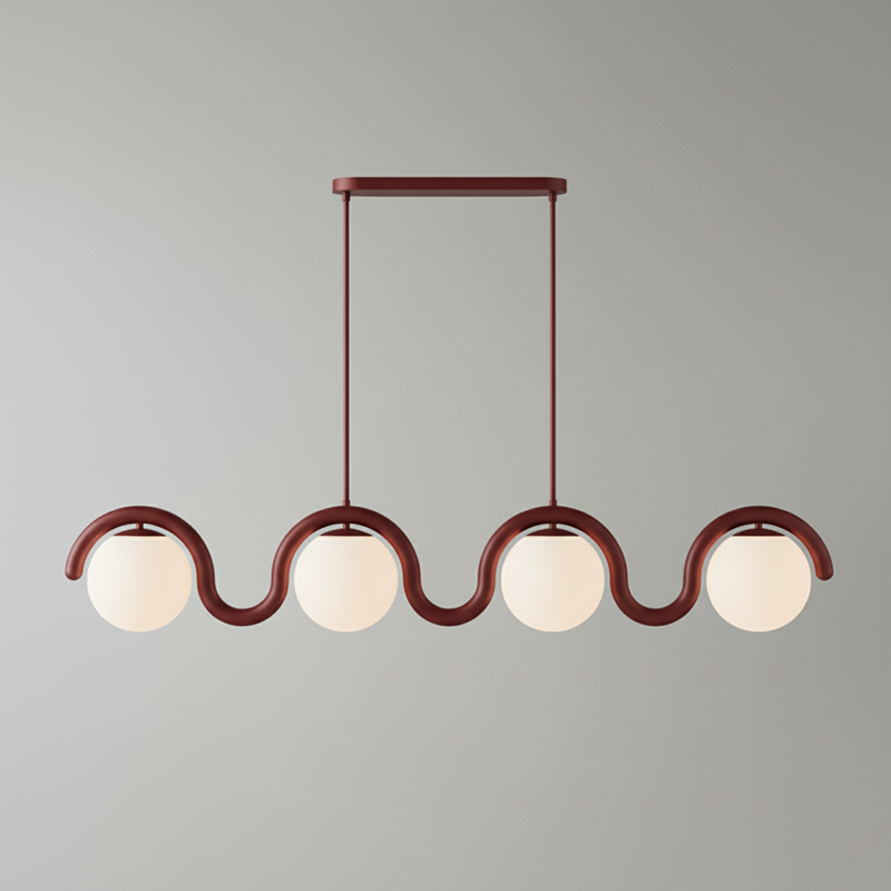 Uveta Linear Chandelier Red & Silver