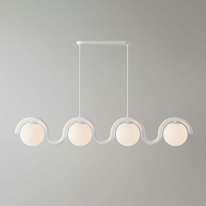 Uveta Linear Chandelier Red & Silver
