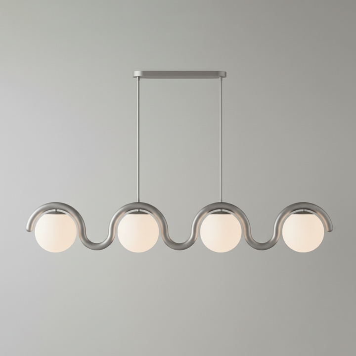 Uveta Linear Chandelier Red & Silver
