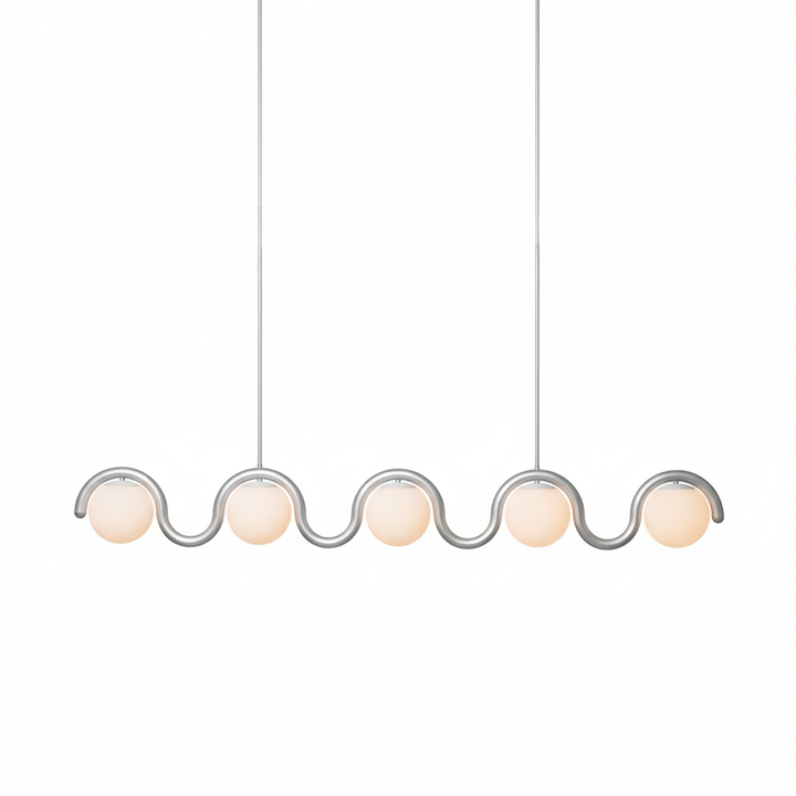 Uveta Linear Chandelier Red & Silver