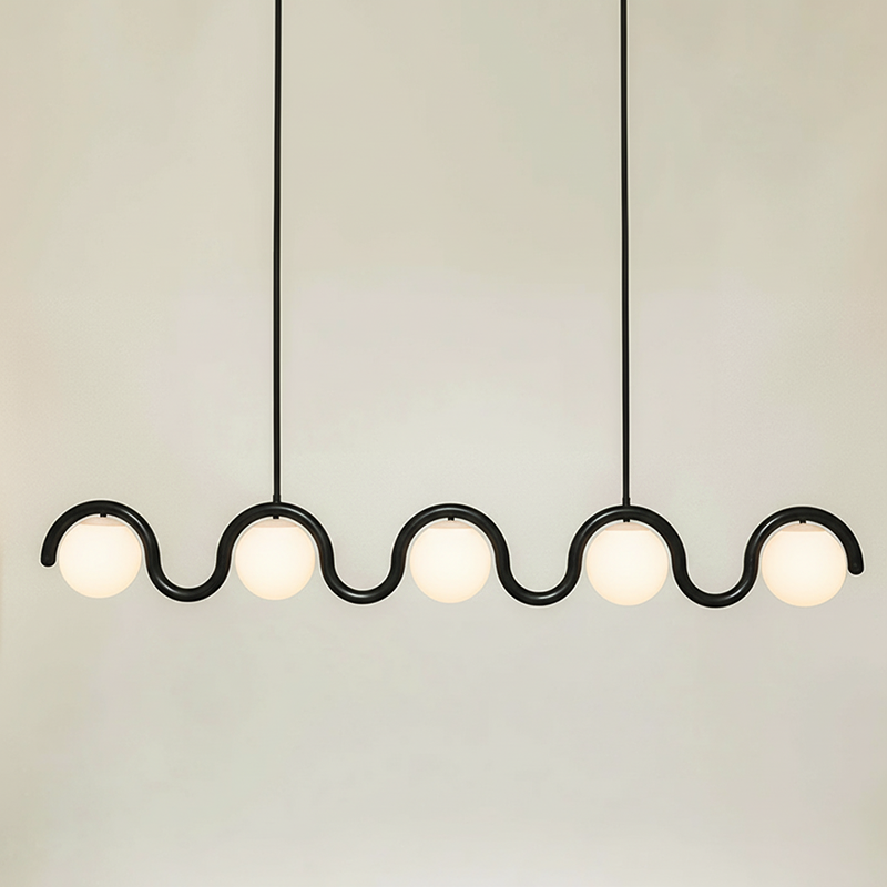Uveta Linear Chandelier Red & Silver