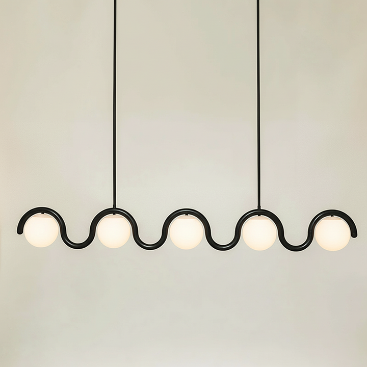Uveta Linear Chandelier Red & Silver