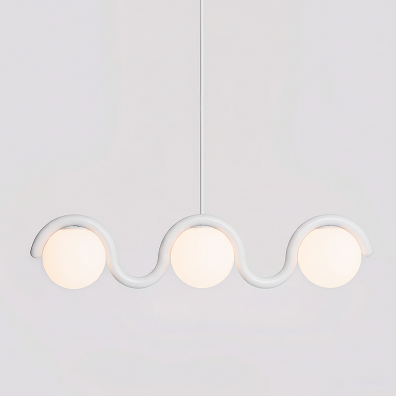 Uveta Linear Chandelier Red & Silver