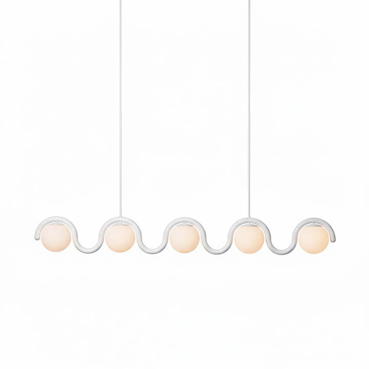 Uveta Linear Chandelier Red & Silver