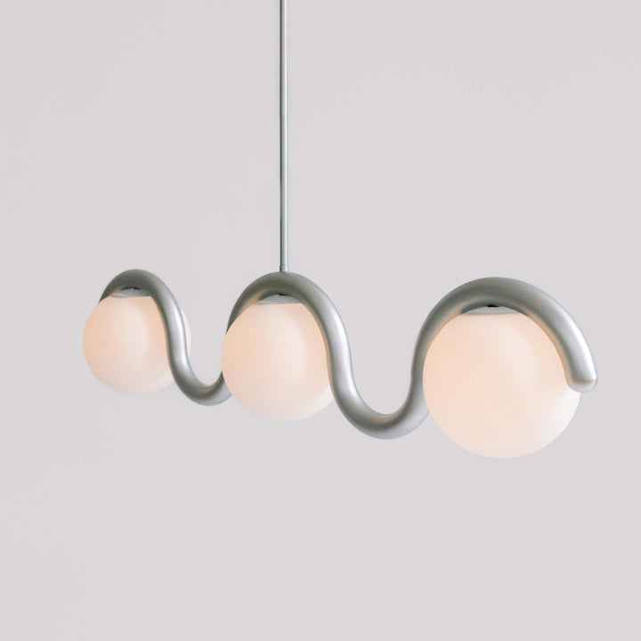 Uveta Linear Chandelier Red & Silver