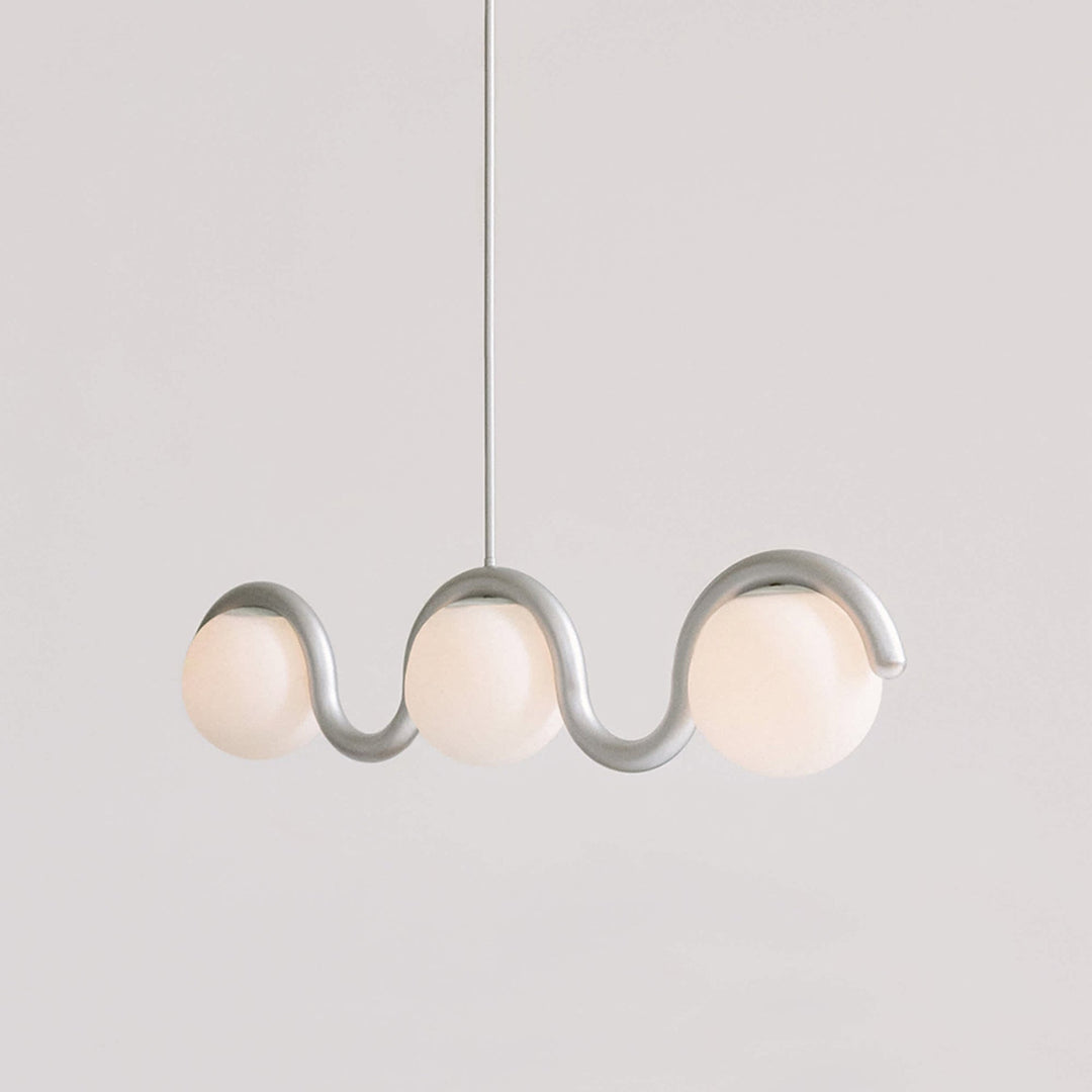 Uveta Linear Chandelier Red & Silver