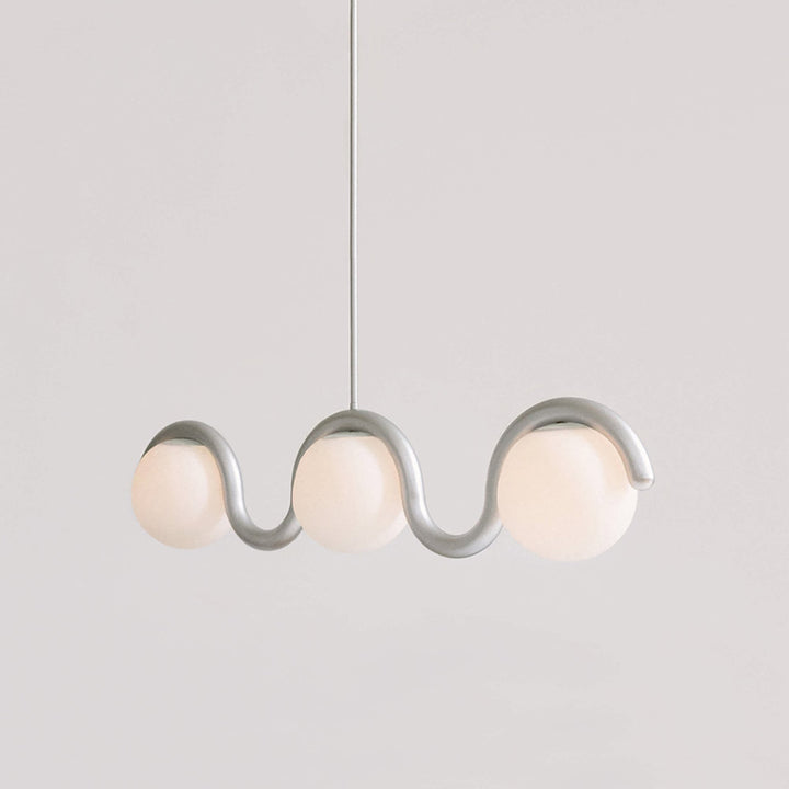 Uveta Linear Chandelier Red & Silver