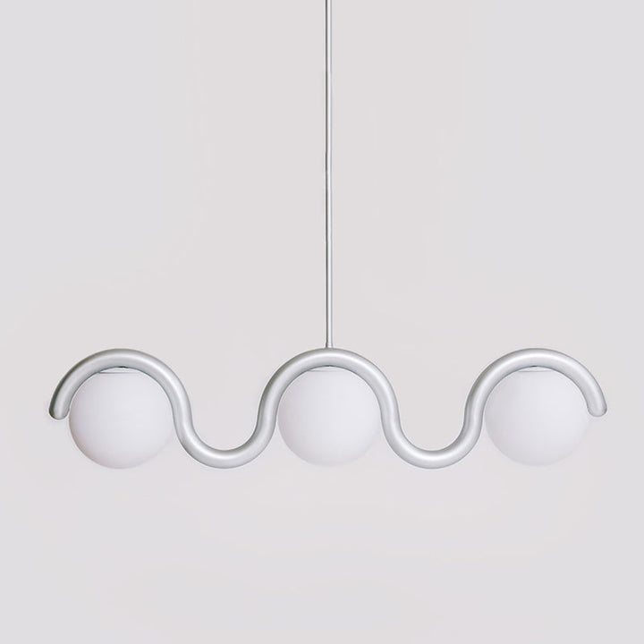 Uveta Linear Chandelier Red & Silver