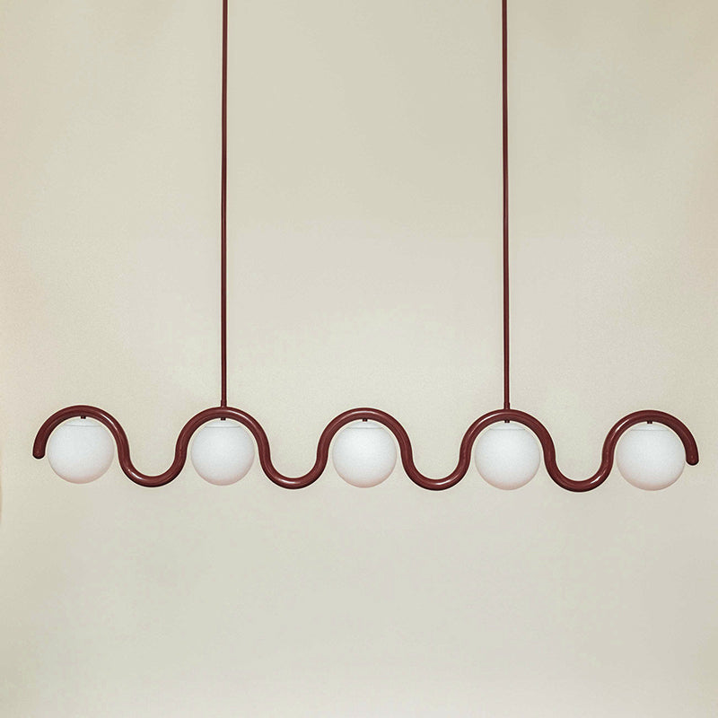 Uveta Linear Chandelier Red & Silver