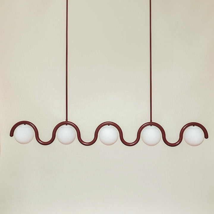 Uveta Linear Chandelier Red & Silver