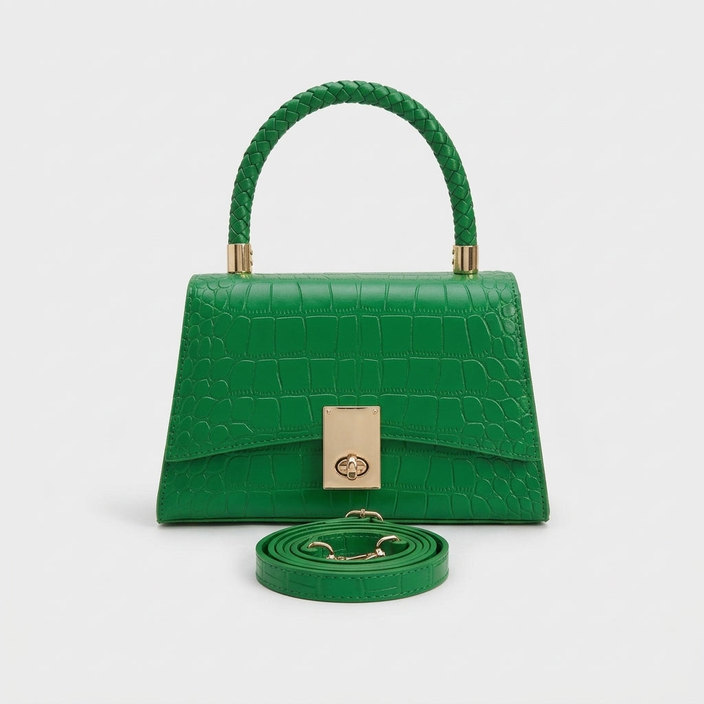 Luca – Mini Croc Embossed Top Handle Crossbody Bag