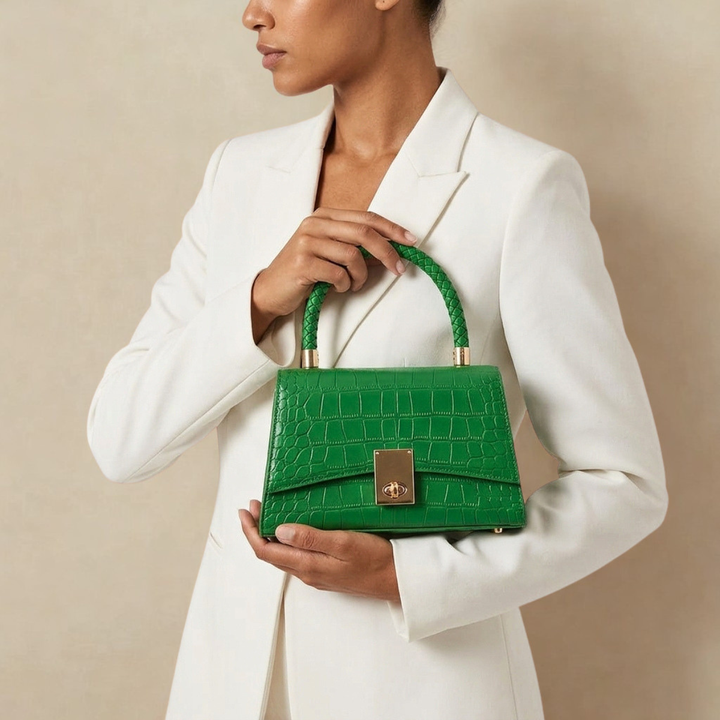 Luca – Mini Croc Embossed Top Handle Crossbody Bag