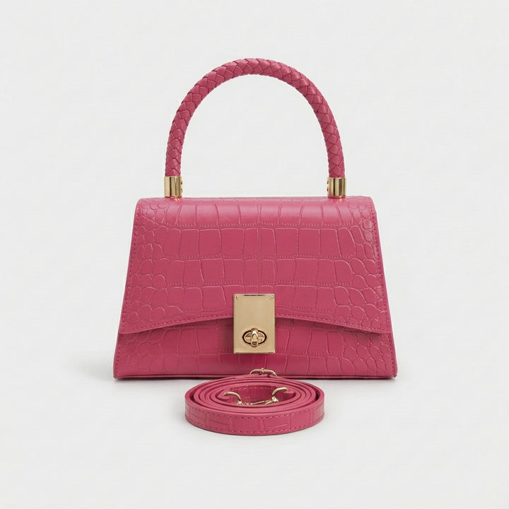 Luca – Mini Croc Embossed Top Handle Crossbody Bag
