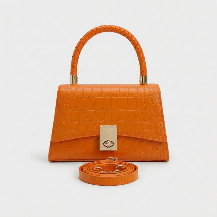 Luca – Mini Croc Embossed Top Handle Crossbody Bag