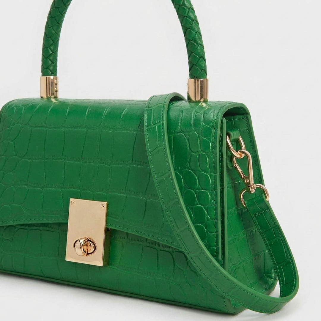Luca – Mini Croc Embossed Top Handle Crossbody Bag