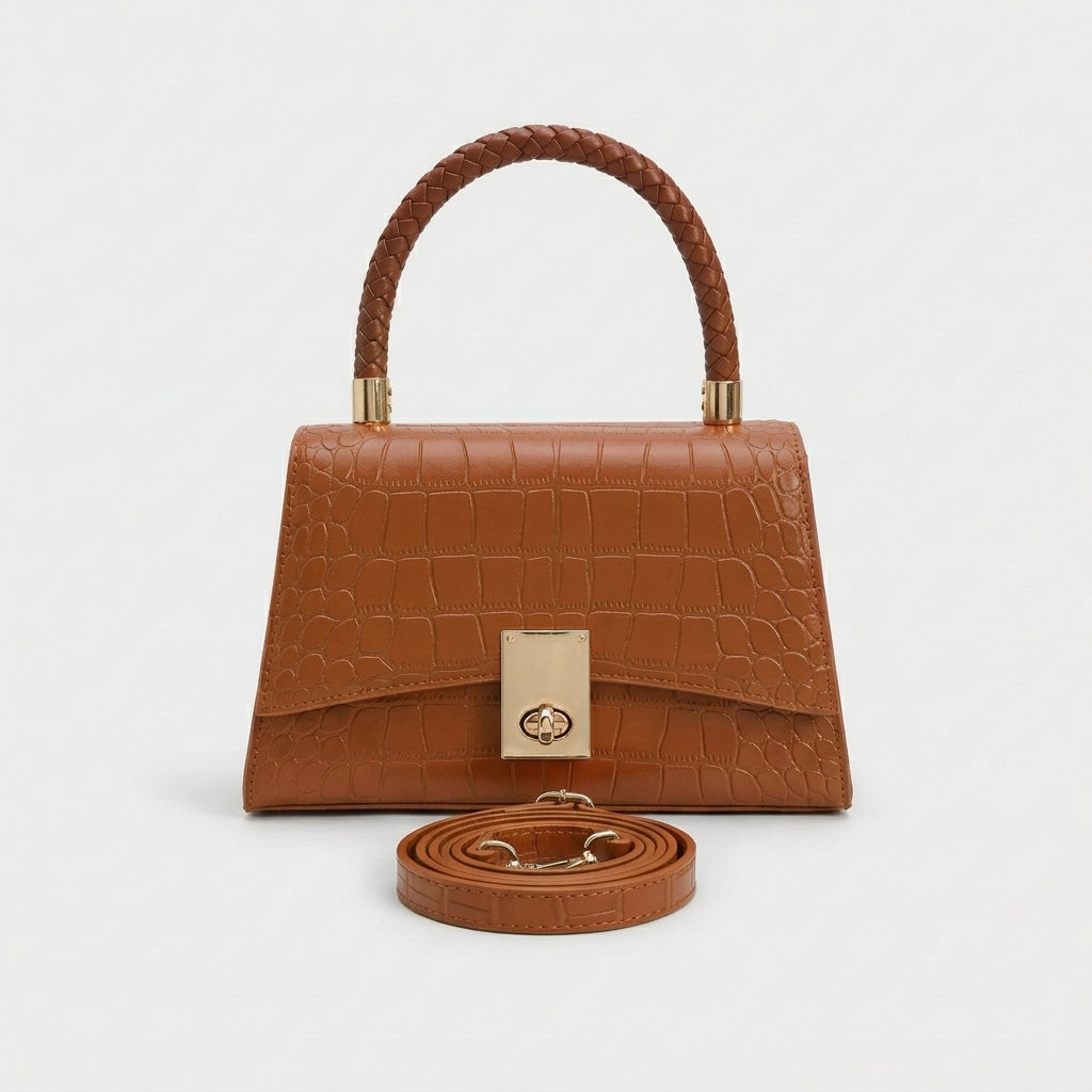 Luca – Mini Croc Embossed Top Handle Crossbody Bag