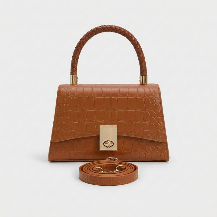 Luca – Mini Croc Embossed Top Handle Crossbody Bag