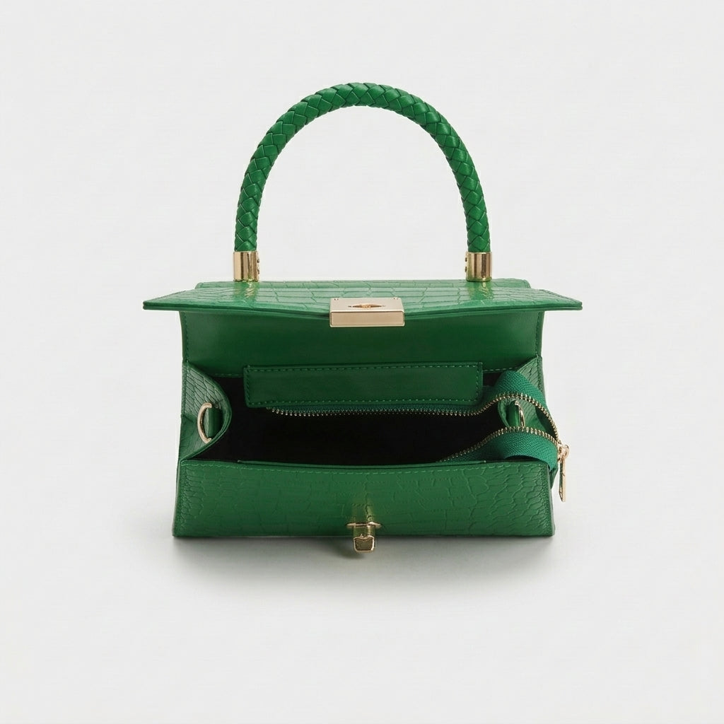 Luca – Mini Croc Embossed Top Handle Crossbody Bag