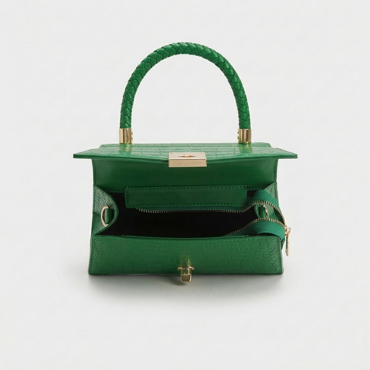 Luca – Mini Croc Embossed Top Handle Crossbody Bag