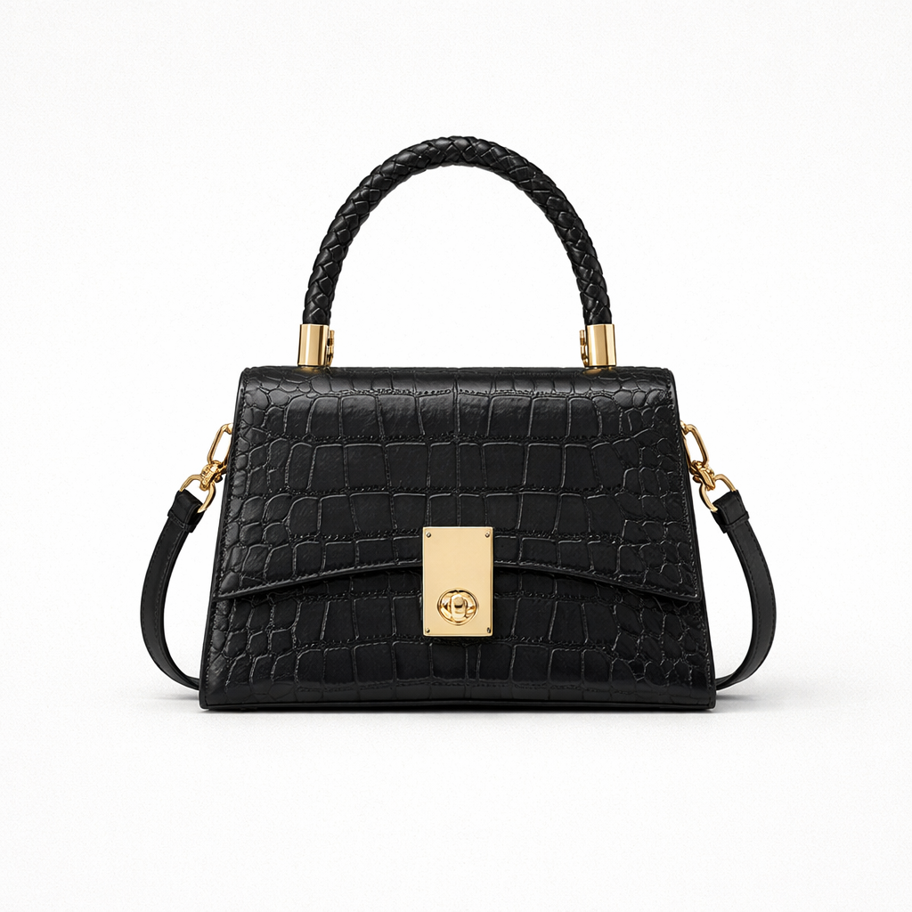Luca – Mini Croc Embossed Top Handle Crossbody Bag