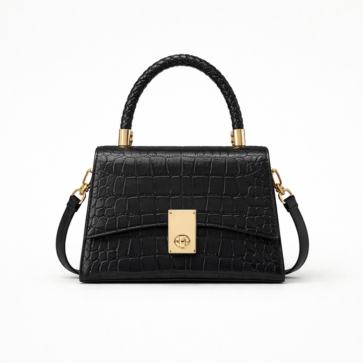 Luca – Mini Croc Embossed Top Handle Crossbody Bag