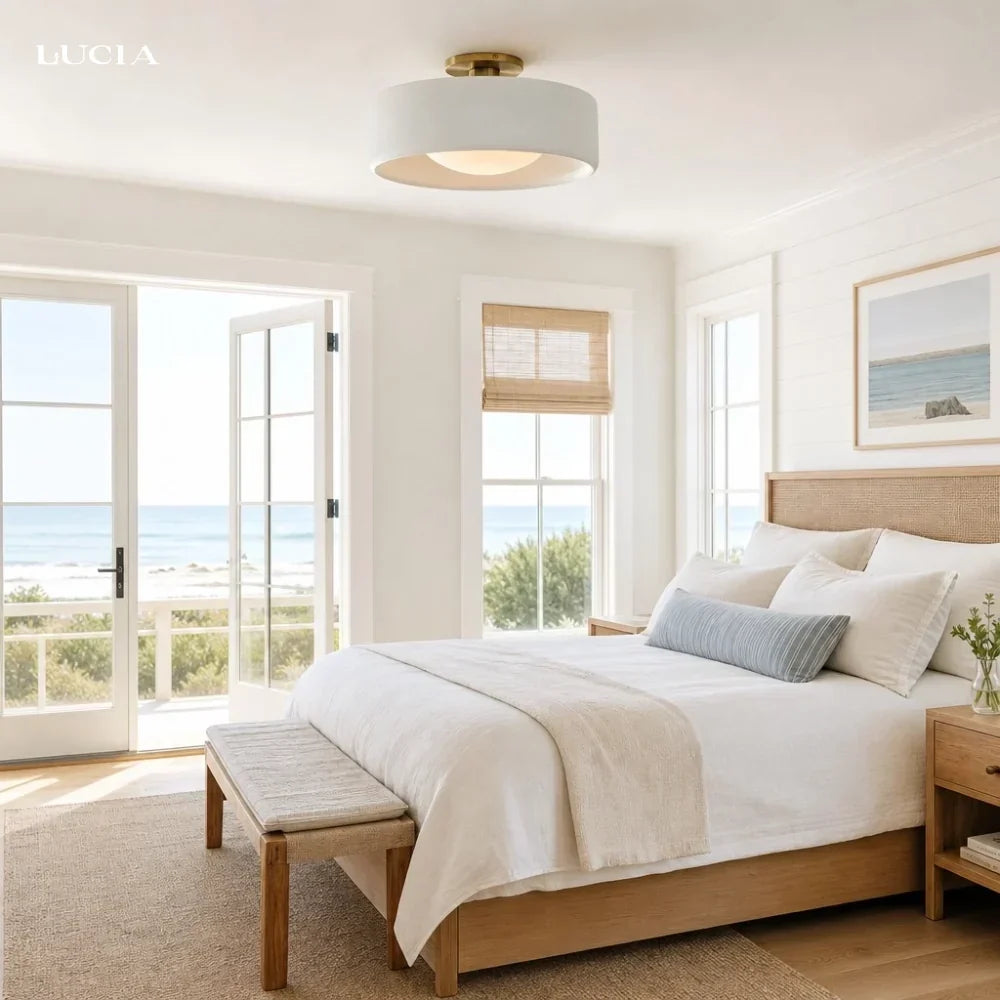 Modern Porcelain Semi Flush Mount Ceiling Light