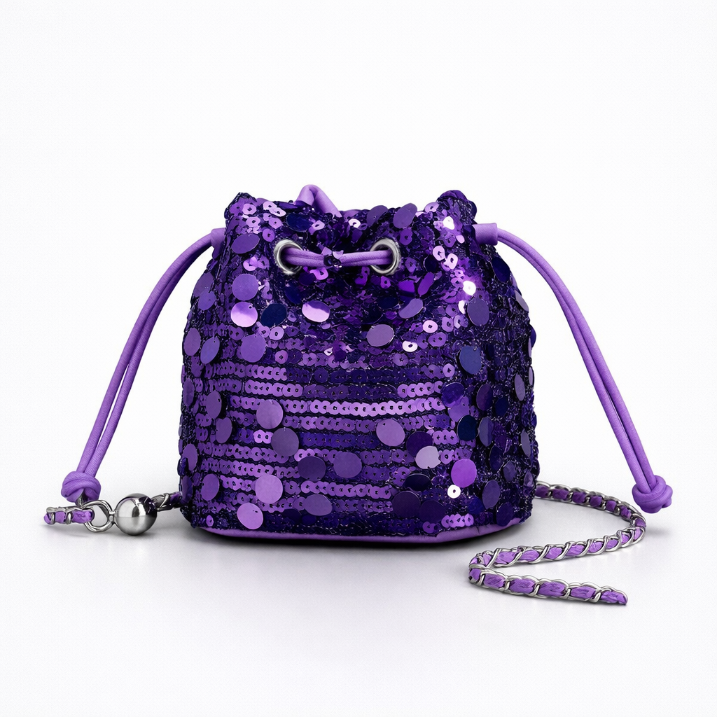 Lumi – Sequin Floral Embroidered Bucket Bag