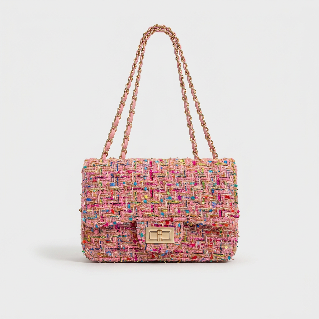 Lumi – Tweed Chain Shoulder Bag for Women