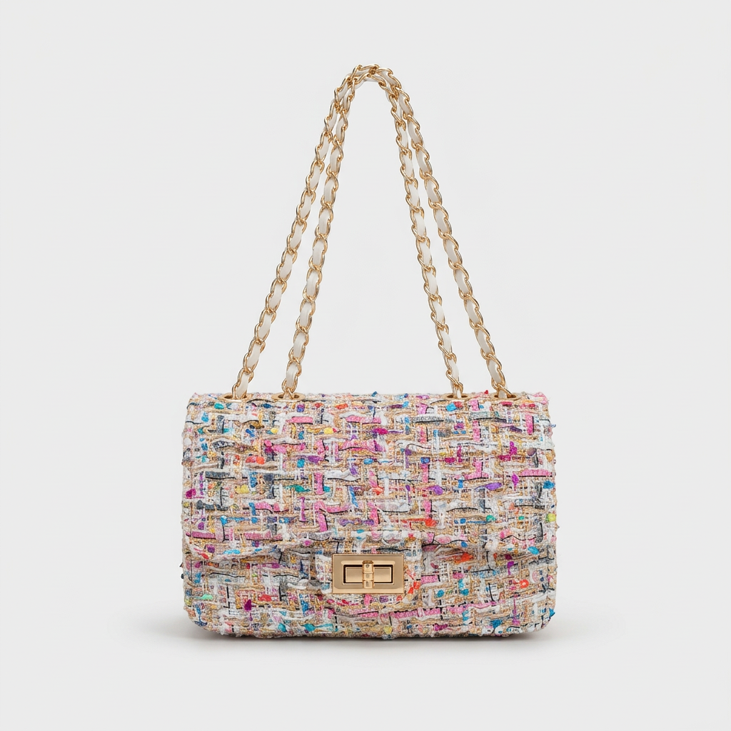Lumi – Tweed Chain Shoulder Bag for Women