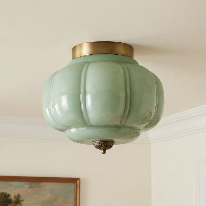 Lumi Vintage Milk Glass Semi Flush Mount Eloise Ceiling Light