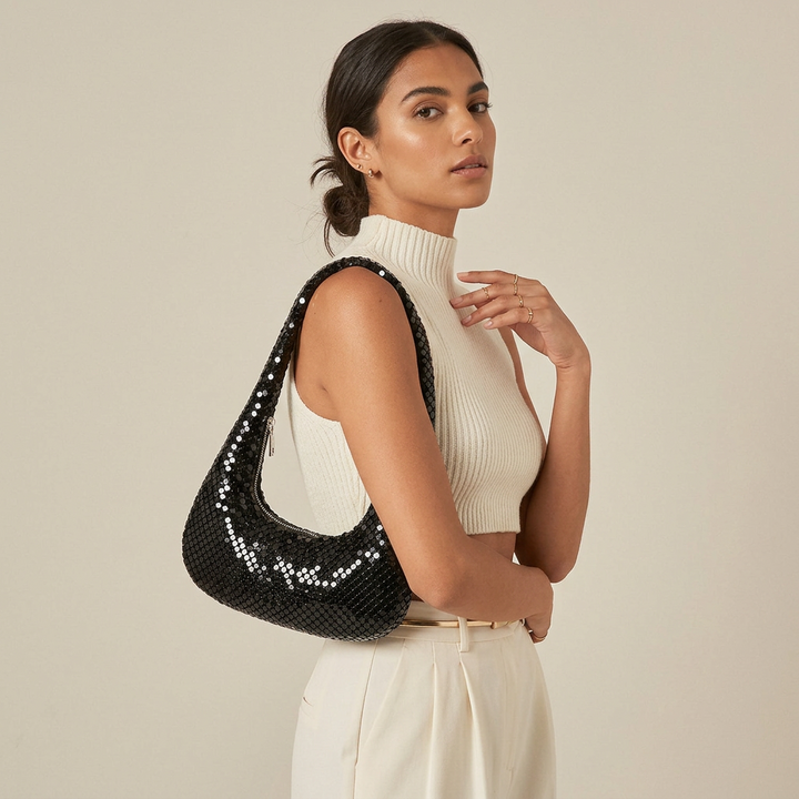 Luna – Sequin Shoulder Bag, Small Evening Clutch