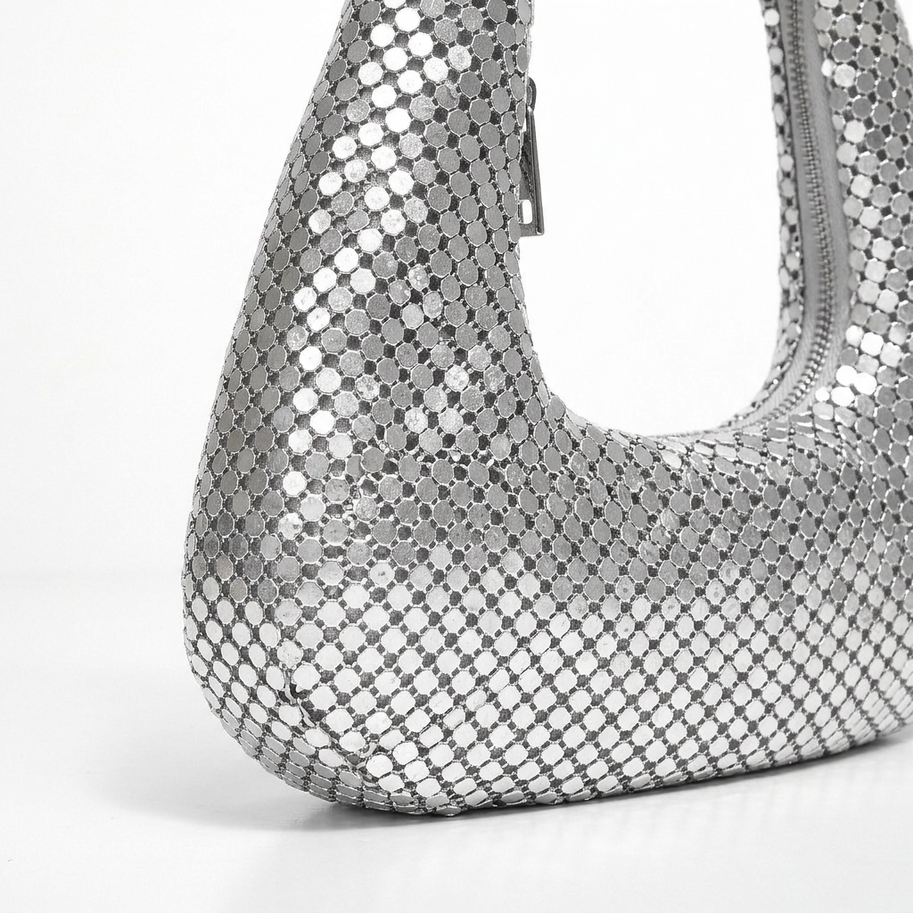 Luna – Sequin Shoulder Bag, Small Evening Clutch