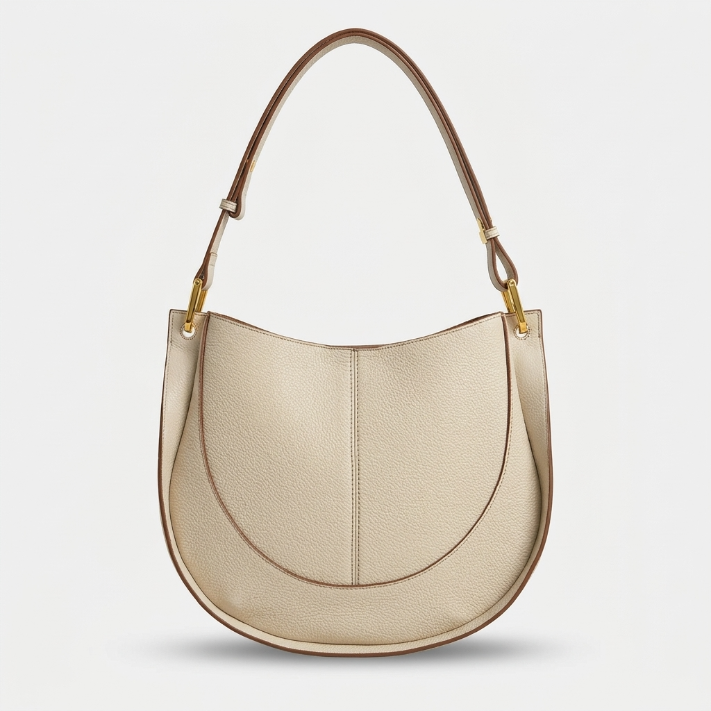 Lune – Women's Leather Hobo Shoulder Bag, Slouchy Purse