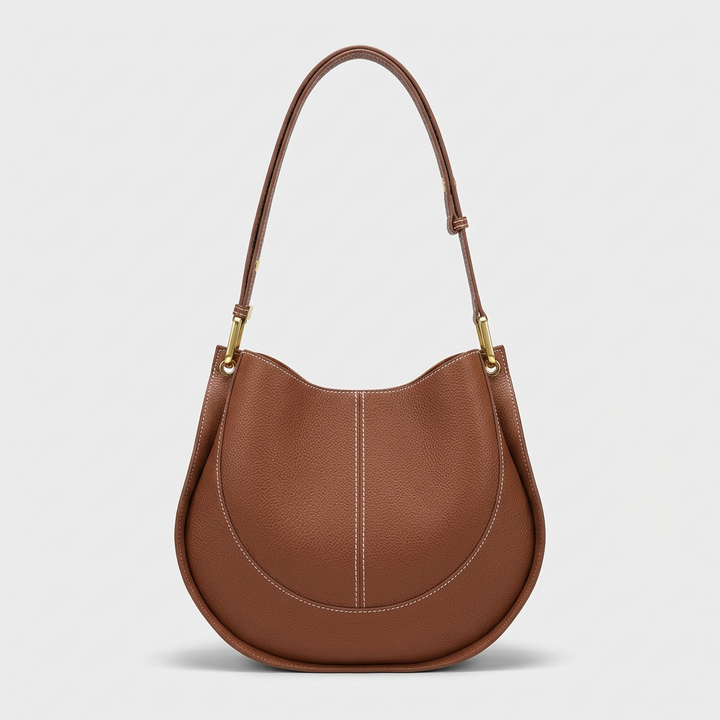 Lune – Women's Leather Hobo Shoulder Bag, Slouchy Purse
