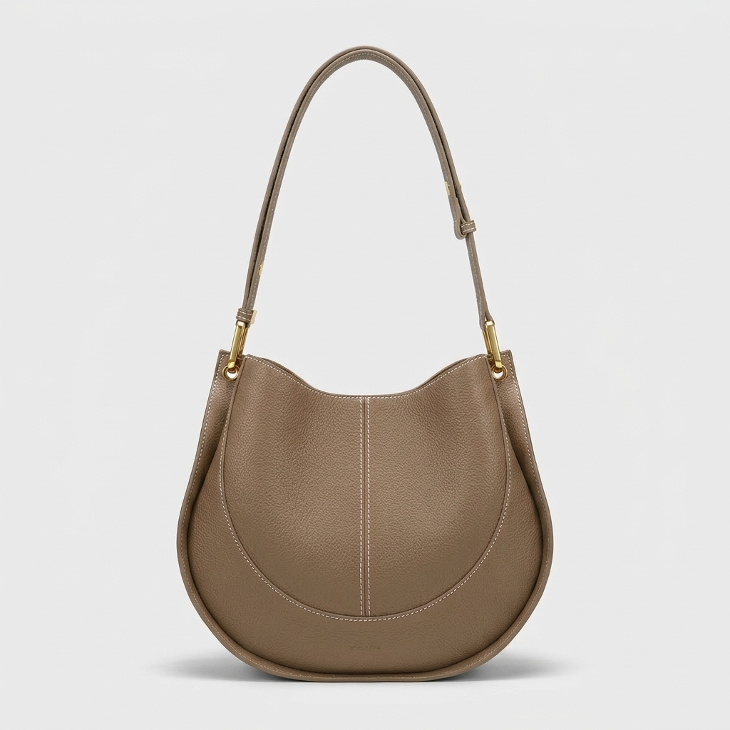Lune – Women's Leather Hobo Shoulder Bag, Slouchy Purse