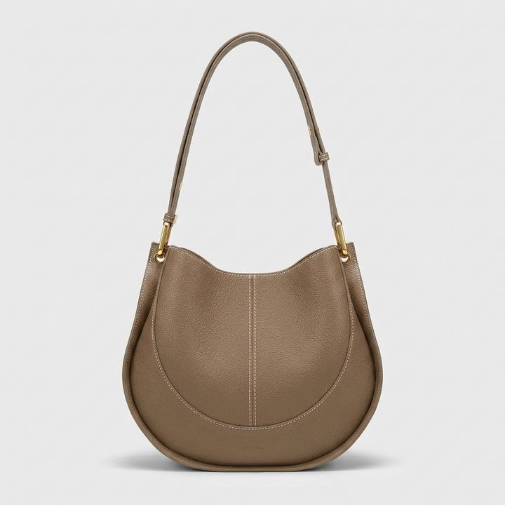 Lune – Women's Leather Hobo Shoulder Bag, Slouchy Purse