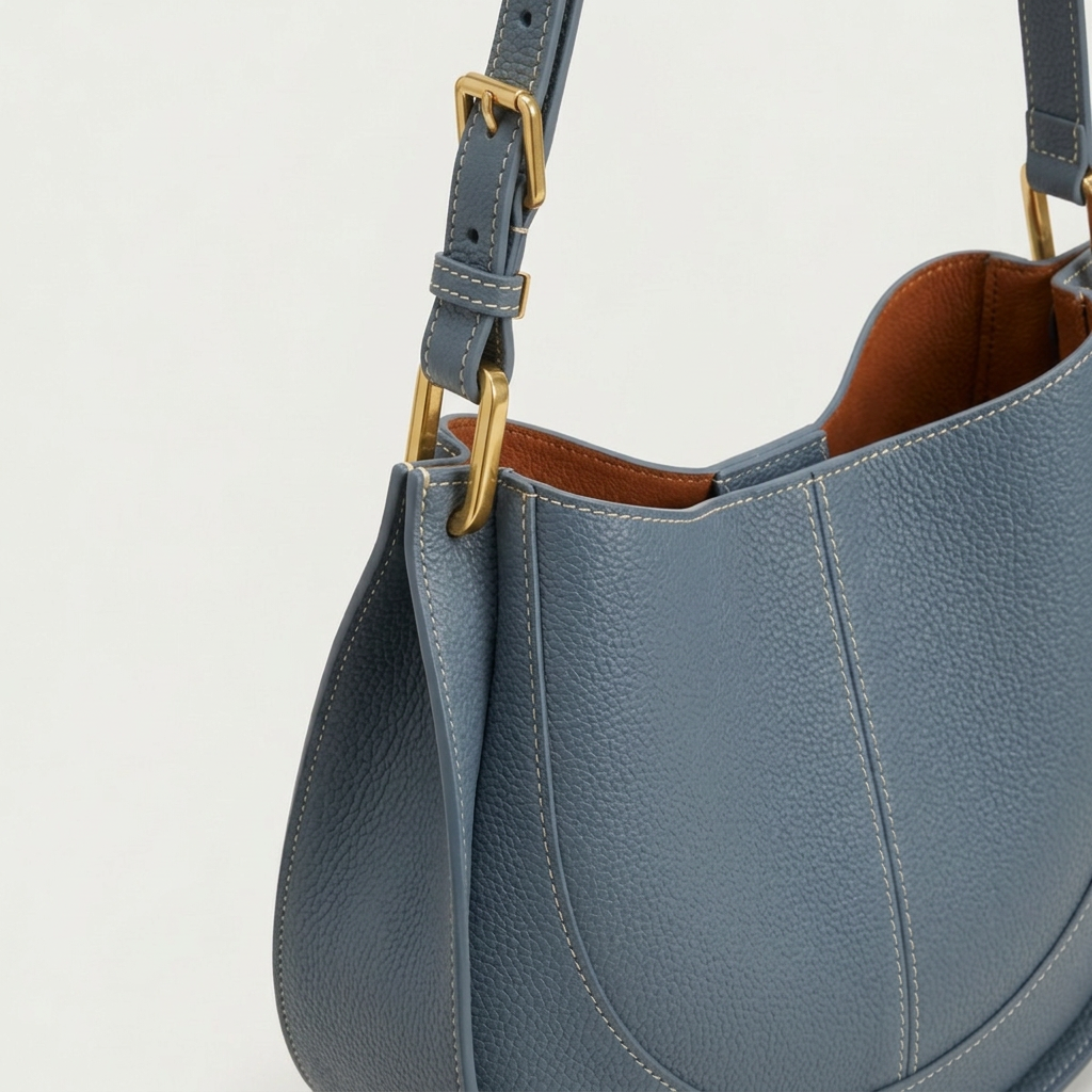 Lune – Women's Leather Hobo Shoulder Bag, Slouchy Purse