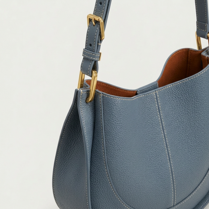 Lune – Women's Leather Hobo Shoulder Bag, Slouchy Purse