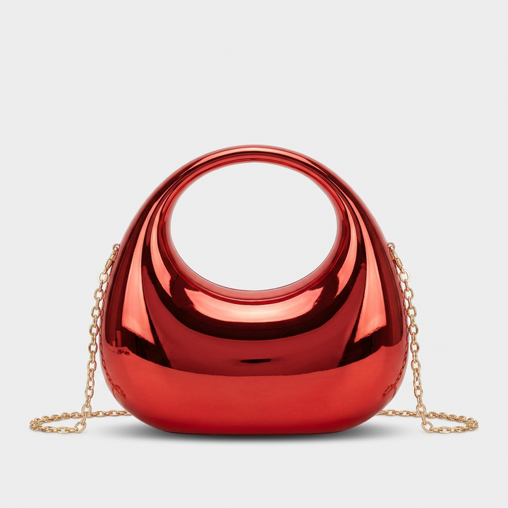 Lyra – Metallic Ring Handle Evening Clutch Bag
