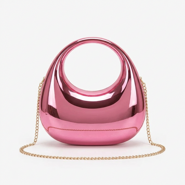 Lyra – Metallic Ring Handle Evening Clutch Bag
