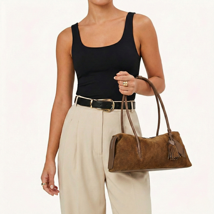 Fern – Women's Shoulder Bag With Tassel & Leaf Charm Detail