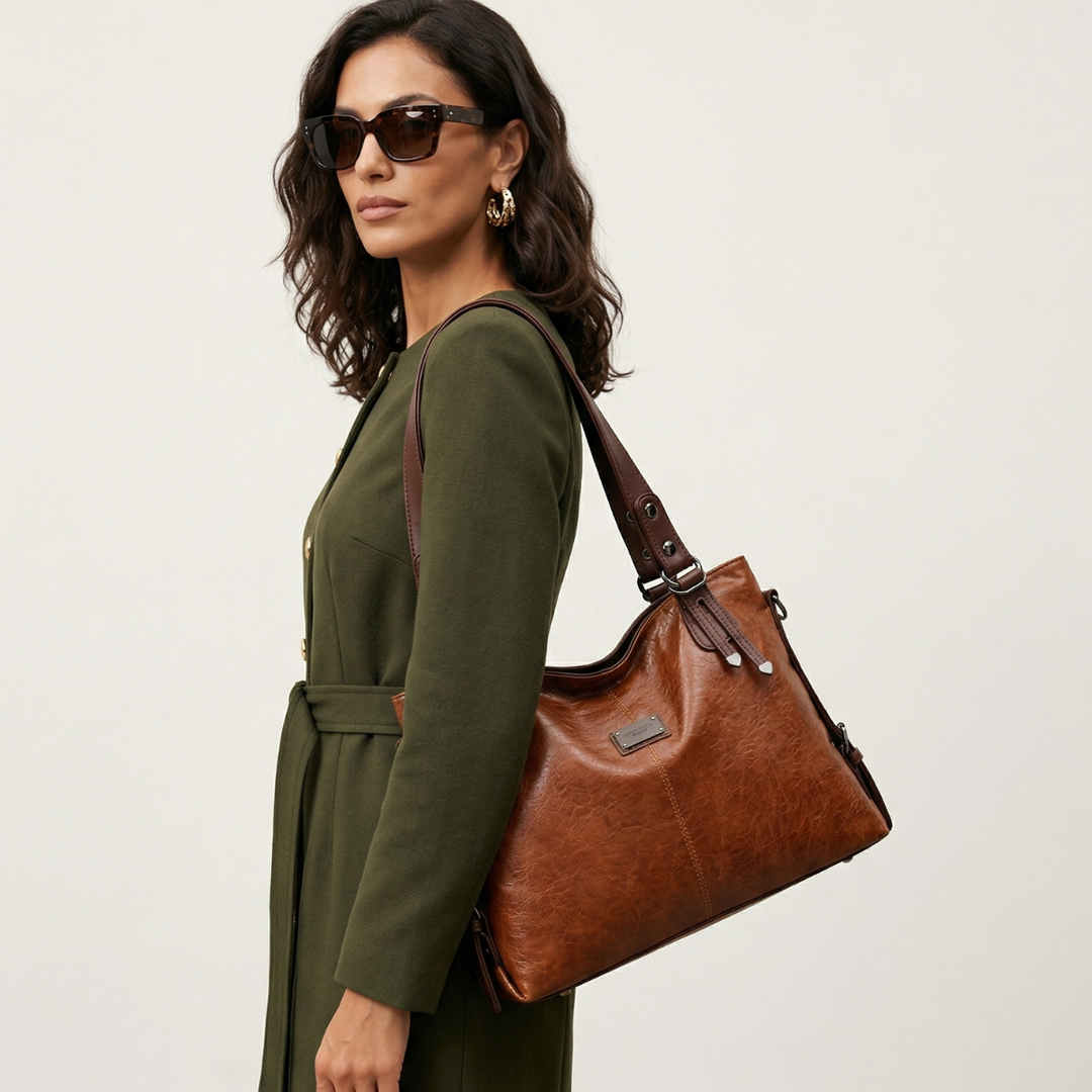Vera – Large Vegan Leather Shoulder Bag, Work Tote