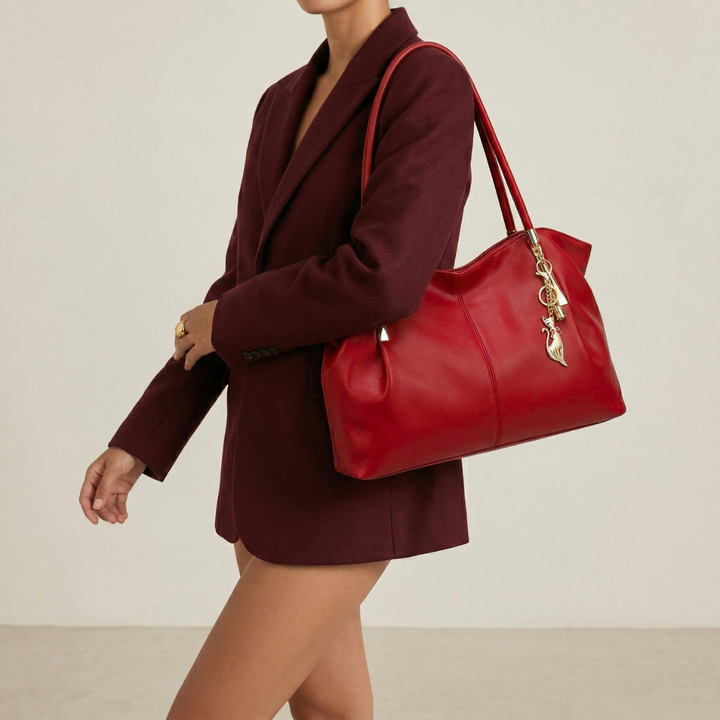 Harlow – Large Vegan Cowhide Shoulder Handbag