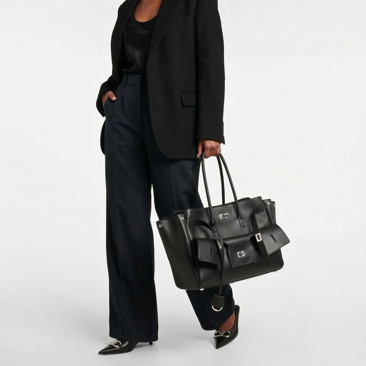 Maxine – Large Vegan Leather Tote Bag with Pockets