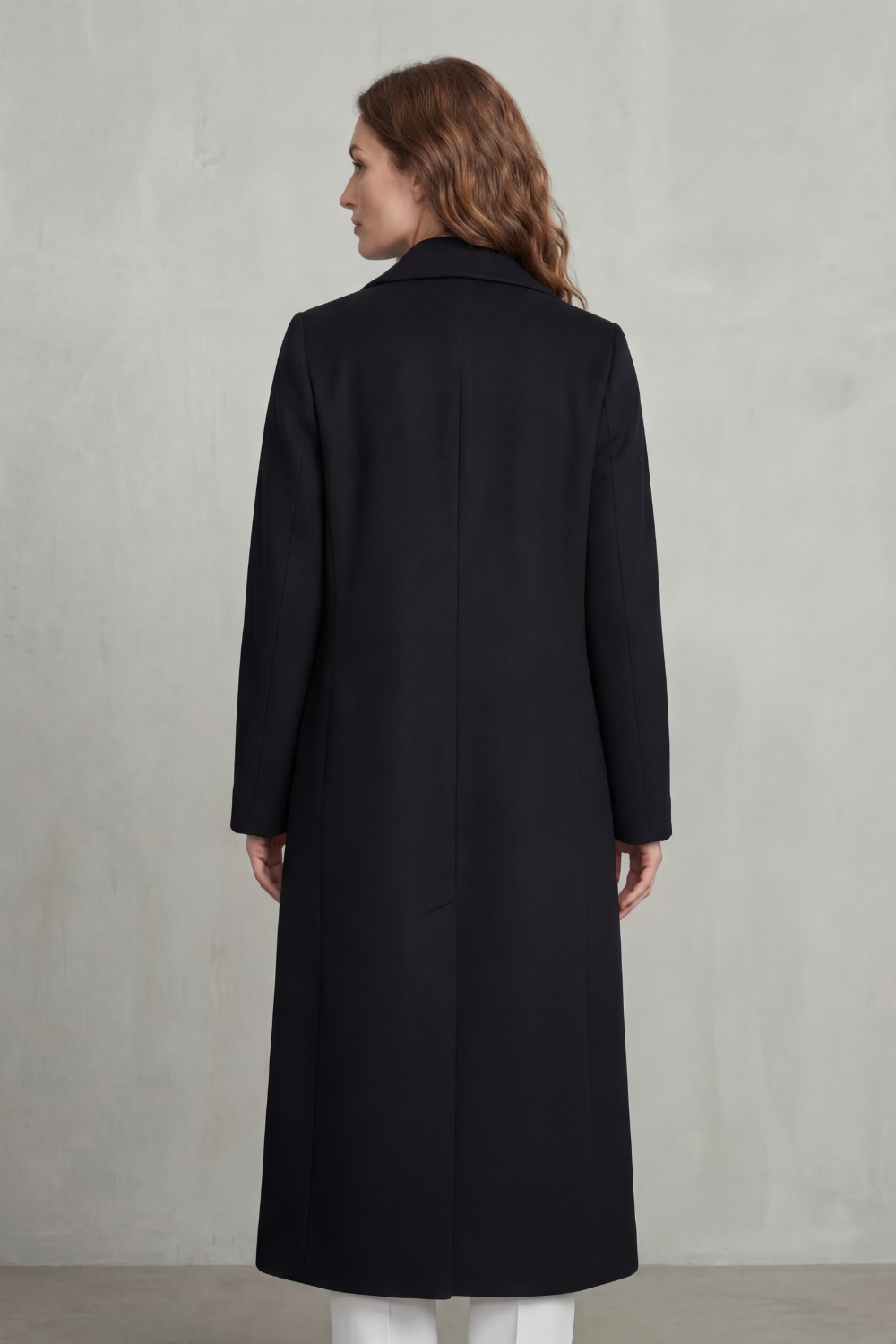 Classic Wool Blend Double-Breasted Coat for Women