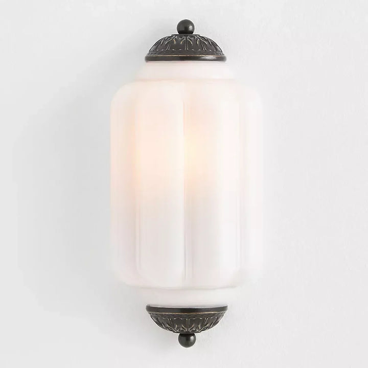 Lumi Vintage Antique Milk Glass Flush Eloise Wall Lamp