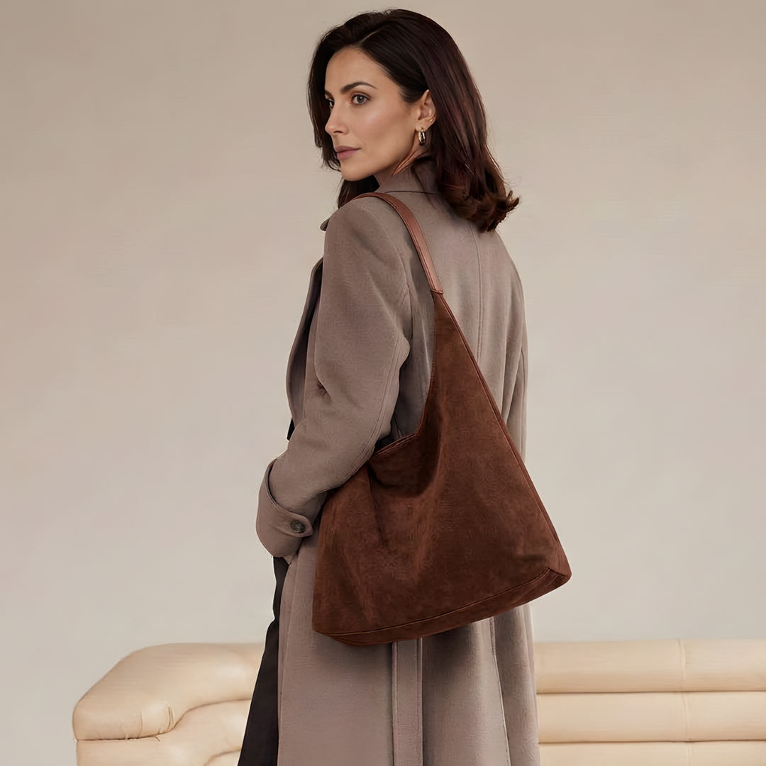 Mara – Suede Hobo Bag, Large Slouchy Shoulder Bag