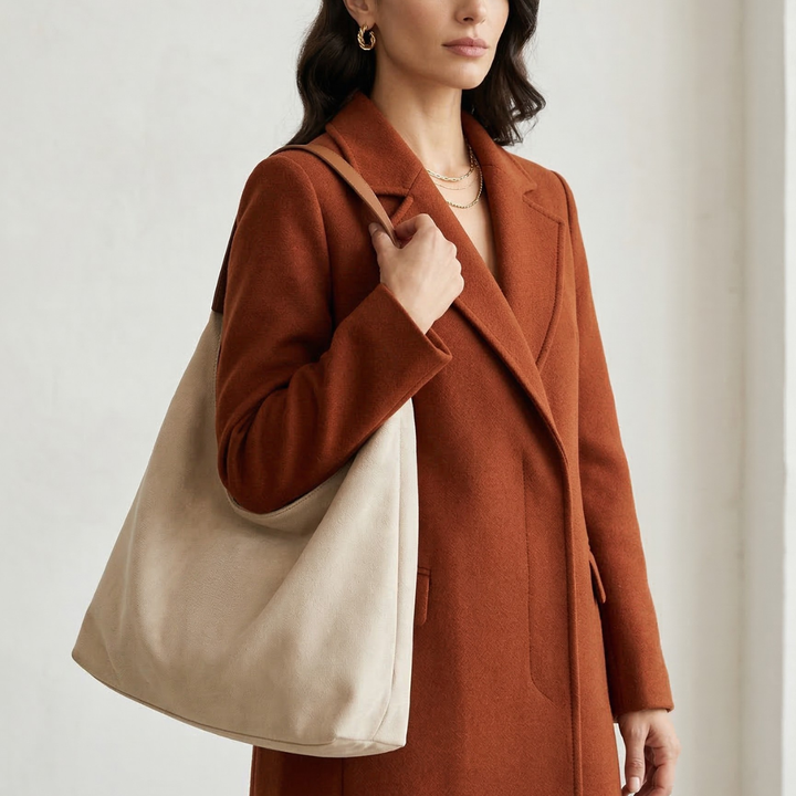 Mara – Suede Hobo Bag, Large Slouchy Shoulder Bag
