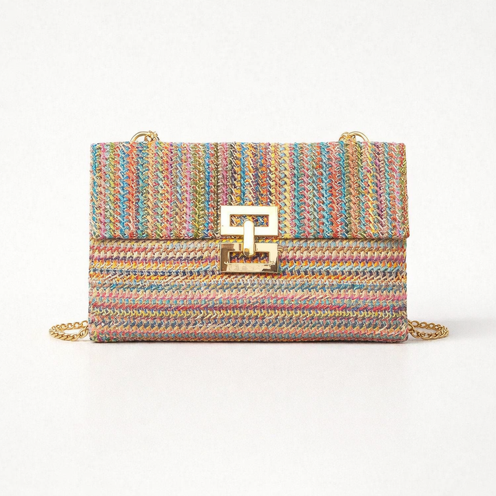 Mara – Woven Straw Chain Strap Shoulder Crossbody Bag