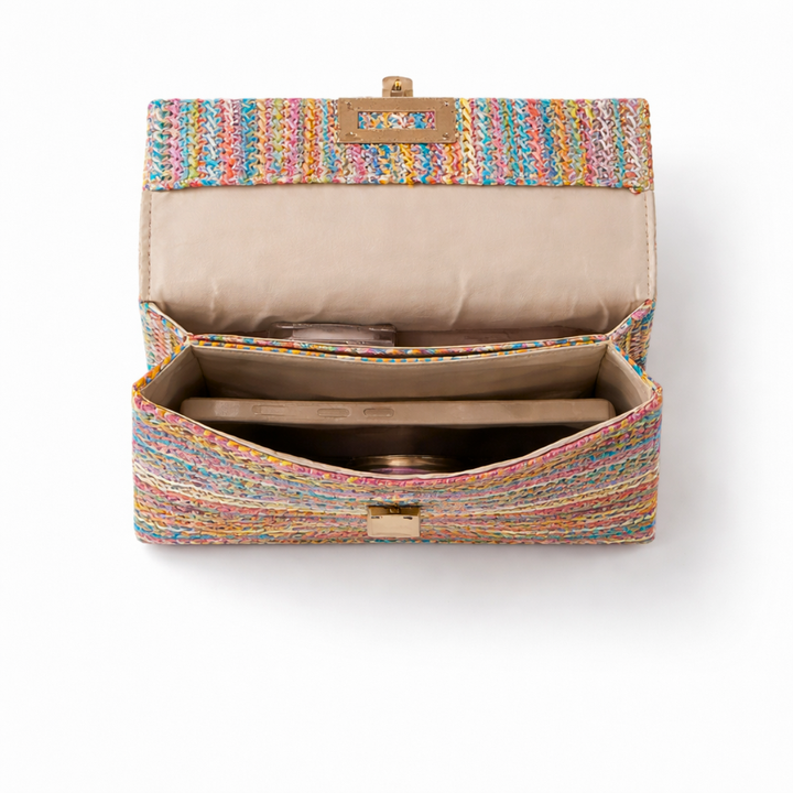 Mara – Woven Straw Chain Strap Shoulder Crossbody Bag